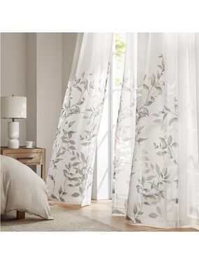 Madison Park Cecily Semi Sheer SINGLE Panel Window Curtain 50”W x 95”L